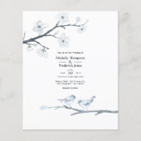 Invitation de mariage Fleurs de cerisier budgétair