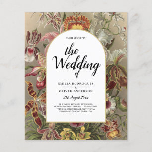 Prospectus 11,4 Cm X 14,2 Cm Invitation de mariage floral botanique burgundy vi