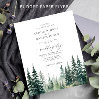 Invitation de mariage forestier avec des pins rust