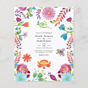 Prospectus 11,4 Cm X 14,2 Cm Invitation de mariage mexicaine florale aquarelle