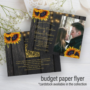 Prospectus 11,4 Cm X 14,2 Cm Invitation de mariage photo avec QR code rustique 
