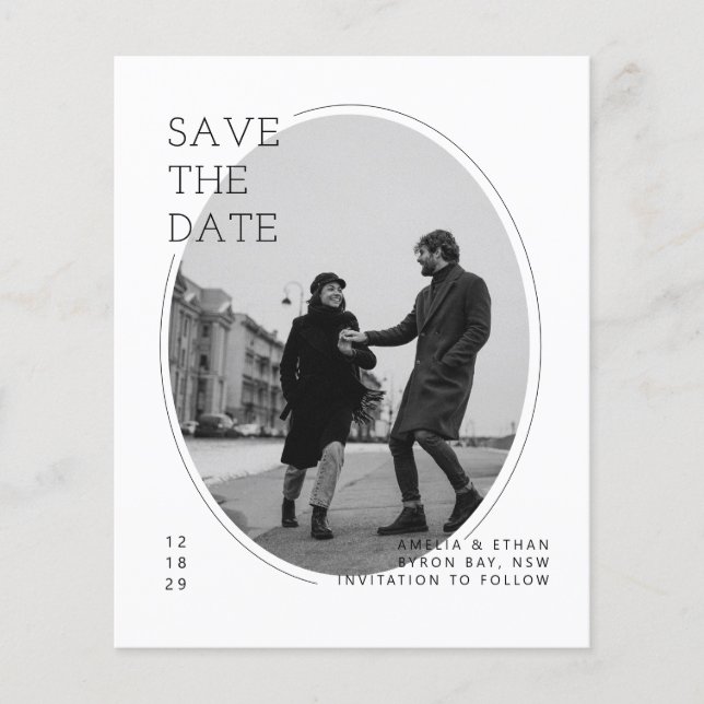 Prospectus 11,4 Cm X 14,2 Cm Invitation de mariage photo d'architecture moderne (Devant)