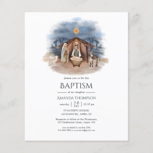 Prospectus 11,4 Cm X 14,2 Cm Invitation de Noël religieuse pour baptême