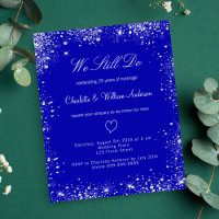 Invitation de renouvellement de voeu argent bleu r