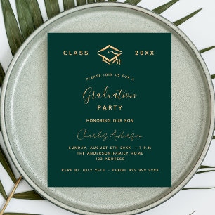 Prospectus 11,4 Cm X 14,2 Cm Invitation du budget de l'or vert