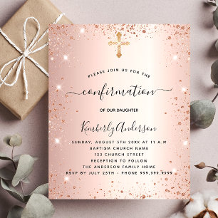 Prospectus 11,4 Cm X 14,2 Cm Invitation du budget de parties scintillant d'or r