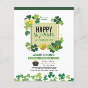Prospectus 11,4 Cm X 14,2 Cm Invitation du jour Saint-Patricks