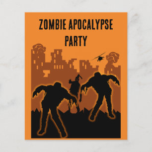Prospectus 11,4 Cm X 14,2 Cm Invitation du parti Zombie Apocalypse