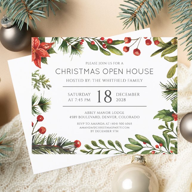 Prospectus 11,4 Cm X 14,2 Cm Invitation Fête de Noël moderne (Modern Christmas Holiday Party Invitation Flyer)