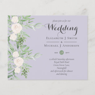 Prospectus 11,4 Cm X 14,2 Cm Invitation Lavender Sage Floral FAIBLE BUDGET MARI