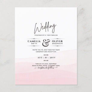 Prospectus 11,4 Cm X 14,2 Cm Invitation Mariage Iced Pink Ombre