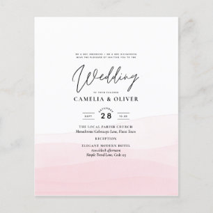 Prospectus 11,4 Cm X 14,2 Cm Invitation Mariage Iced Pink Ombre