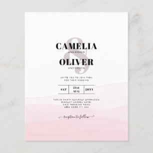 Prospectus 11,4 Cm X 14,2 Cm Invitation Mariage Iced Pink Ombre