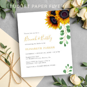 Prospectus 11,4 Cm X 14,2 Cm Invitation nuptiale de tournesol budget eucalyptus