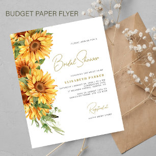 Prospectus 11,4 Cm X 14,2 Cm Invitation nuptiale de tournesol rustique budget