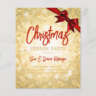 Prospectus 11,4 Cm X 14,2 Cm Invitation pailletée de Noël avec diamants rouges