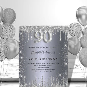 Prospectus 11,4 Cm X 14,2 Cm Invitation pas chère avec paillettes argentées pou