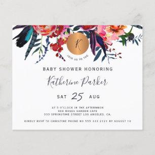 Prospectus 11,4 Cm X 14,2 Cm Invitation pas chère pour une baby shower aquarell