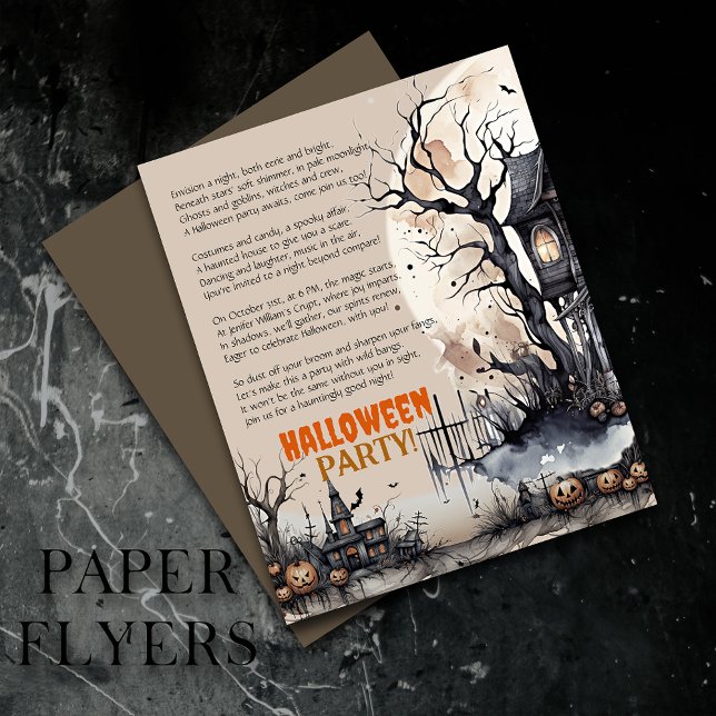 Prospectus 11,4 Cm X 14,2 Cm Invitation poétique déplaisante Halloween Éffrayan (Inexpensive and ideal Halloween invitations, perfect for inviting guests to your party.)
