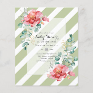 Prospectus 11,4 Cm X 14,2 Cm Invitation pour Baby Shower à petit budget Fleurs
