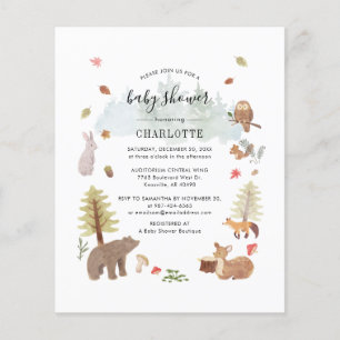 Prospectus 11,4 Cm X 14,2 Cm Invitation pour Baby Shower sur les Animaux de la