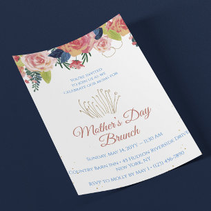 Prospectus 11,4 Cm X 14,2 Cm Invitation pour un brunch de fête des mères
