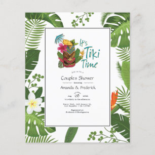 Prospectus 11,4 Cm X 14,2 Cm Invitation pour une fête de couples Tiki Time Luau
