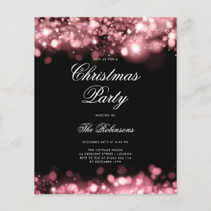 Prospectus 11,4 Cm X 14,2 Cm Invitation rose Gold Christmas Lights Programme et