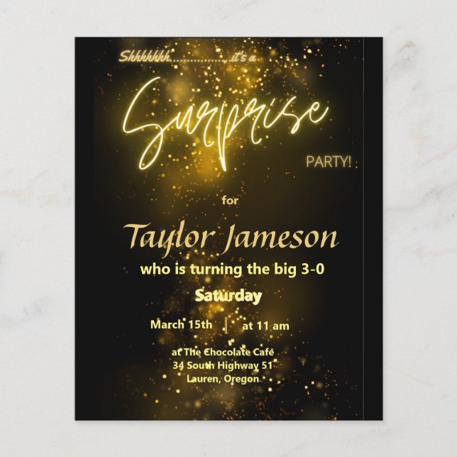 Prospectus 11,4 Cm X 14,2 Cm Invitation surprise budgétaire QR rsvp (Devant)