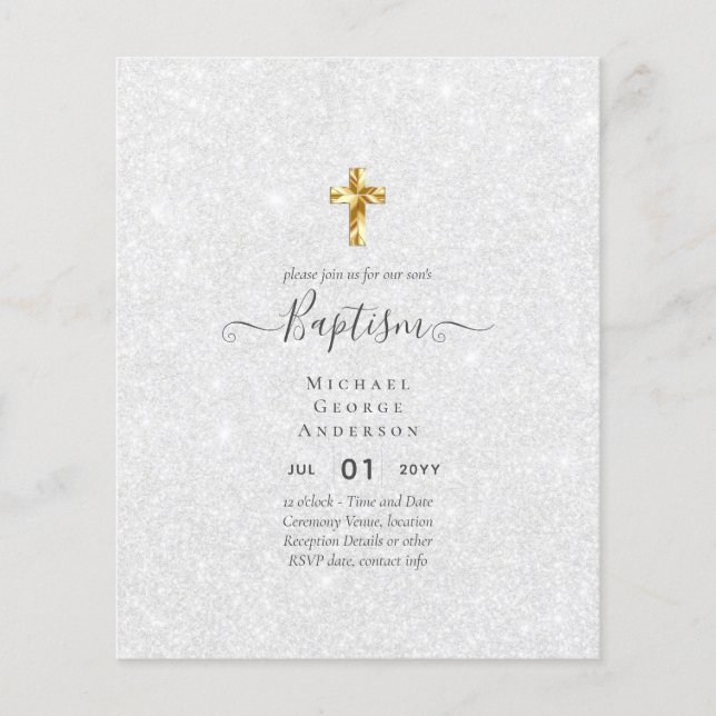 Prospectus 11,4 Cm X 14,2 Cm INVITATIONS Baptême Christening Communion BUDGET (Devant)