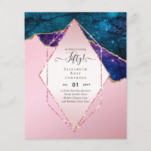 Prospectus 11,4 Cm X 14,2 Cm Invitations de fête du 50e anniversaire Parties sc