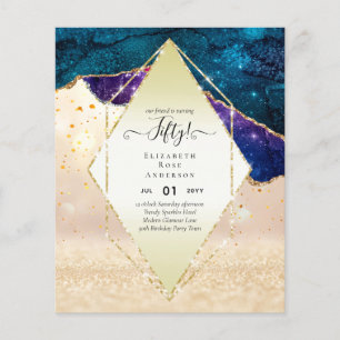 Prospectus 11,4 Cm X 14,2 Cm Invitations de fête du 50e anniversaire Parties sc