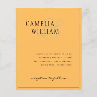 Prospectus 11,4 Cm X 14,2 Cm INVITATIONS DE MARIAGE BUDGÉTAIRE Monochrome Beauc