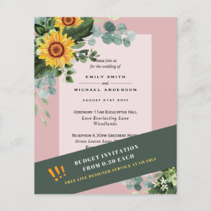 Prospectus 11,4 Cm X 14,2 Cm INVITATIONS DE MARIAGE MOINS CHER FLEUVES DE Solei