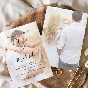 Prospectus 11,4 Cm X 14,2 Cm Invitations de mariage photo budget