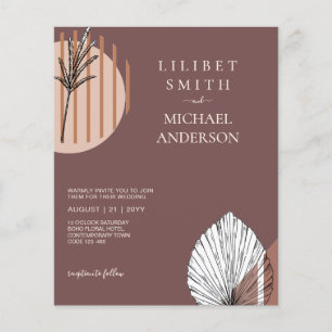 Prospectus 11,4 Cm X 14,2 Cm Japandi Mariage Scandinave Abstrait géométrique