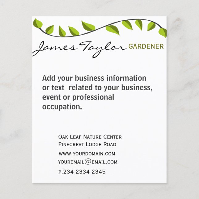 Prospectus 11,4 Cm X 14,2 Cm Jardin Feuille Vert (Devant)