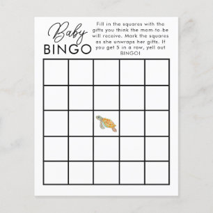 Prospectus 11,4 Cm X 14,2 Cm Jeu de douche Tortue de mer aquarelle Baby Bingo