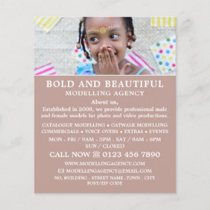 Prospectus 11,4 Cm X 14,2 Cm Jeune modèle, agence de modélisation, agent modèle