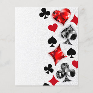 Prospectus 11,4 Cm X 14,2 Cm Joueur de poker Joueur de cartes de jouer costumes