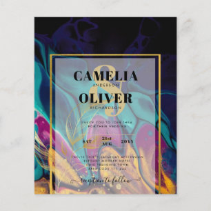 Prospectus 11,4 Cm X 14,2 Cm Joyau Tones MARIAGE INK Plum Purple Turquoise Mari