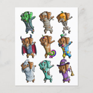 Prospectus 11,4 Cm X 14,2 Cm Joyeux Halloweenie Mummy Dachshund Doxie Chien Hal