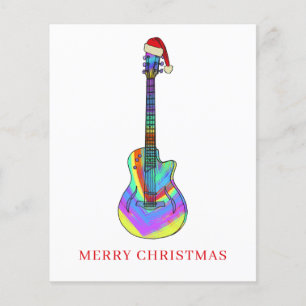 Prospectus 11,4 Cm X 14,2 Cm Joyeux Noël guitare coloré budget