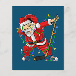 Prospectus 11,4 Cm X 14,2 Cm Joyeux Noël Hockey sur glace Dabbing Santa Claus