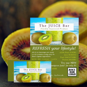 Prospectus 11,4 Cm X 14,2 Cm Kiwi Fruit, Juice Bar Advertising Flyer