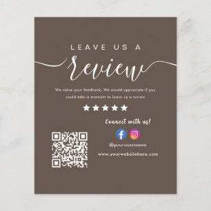 Prospectus 11,4 Cm X 14,2 Cm Laissez-nous un commentaire Facebook Instagram QR