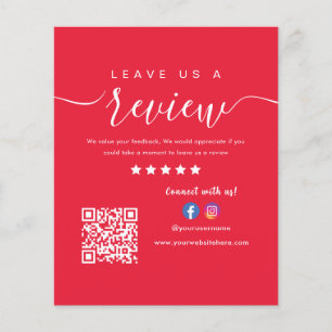 Prospectus 11,4 Cm X 14,2 Cm Laissez-nous un commentaire Facebook Instagram QR