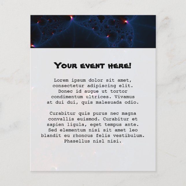 Prospectus 11,4 Cm X 14,2 Cm L'art fractal des cellules bleues rouges (Devant)