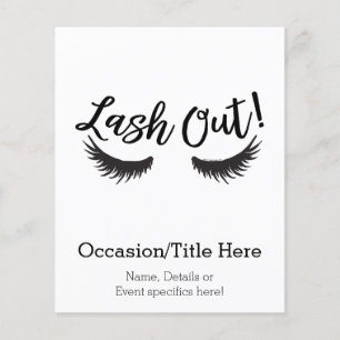 Prospectus 11,4 Cm X 14,2 Cm Lash Out Eyelashes Lash Salon Artiste de maquillag