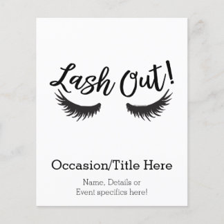 Prospectus 11,4 Cm X 14,2 Cm Lash Out Eyelashes Lash Salon Artiste de maquillag